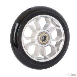 Колесо 110 мм с подшипниками ABEC-9 PU, обод алюминевый, серебро