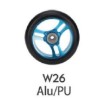 Колесо 110 мм W26 с подшипниками ABEC-9 PU, обод алюминевый, синий