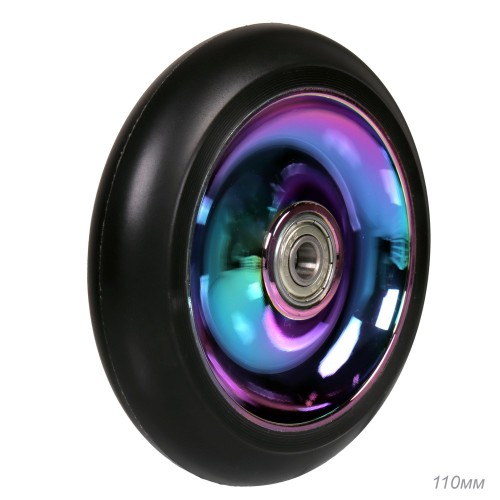 Колесо 110 мм PU JJ-019, обод алюм. с ABEC-9, бензиновый диск