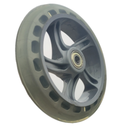 Колесо 145/30/28 мм PU для самоката, обод пластиковый с 2 подшипниками ABEC-7, серое