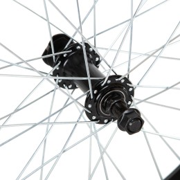 Колесо 20" BMX переднее, двойной алюм.обод 36 отв, втулка SF-B17F аллюм., гайка 14мм ось, пром подшип черное