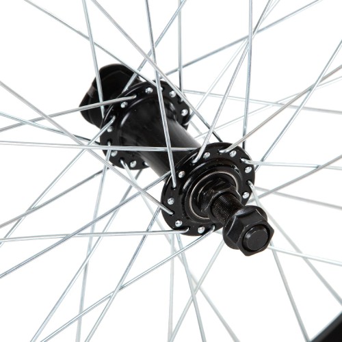 Колесо 20" BMX переднее, двойной алюм.обод 36 отв, втулка SF-B17F аллюм., гайка 14мм ось, пром подшип черное