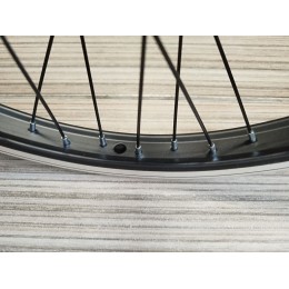 Колесо 20" BMX переднее TRIX профиль алюминиевый, одинарный, 48H, фрезерованный, индикатор износа, A/V, анодированный, черный, гайки