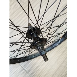 Колесо 20" BMX заднее TRIX алюмин, двойное, усиленное, 48H, индикатор износа, 406х24,8/32х19.5мм, A/V, черное, втулка алюм, пром, гайки