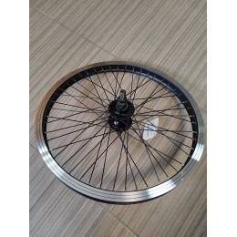 Колесо 20" BMX заднее TRIX алюмин, двойное, усиленное, 48H, индикатор износа, 406х24,8/32х19.5мм, A/V, черное, втулка алюм, пром, гайки