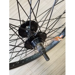 Колесо 20" BMX заднее TRIX алюмин, одинарное, 48H, индикатор износа, 406х25,6/32х15.2мм, A/V, черный, втулка алюм, под трещотку, гайки