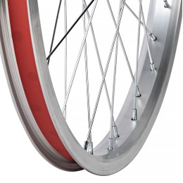 Колесо 20" заднее BMX, двойн. алюм. обод 36H, стал. втулка, 3/8"х175 мм, насып. подшип,9T,серебрист.