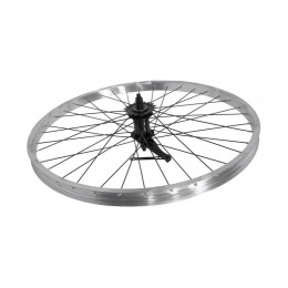 Колесо 20" заднее, одинарный алю. обод, гайки, ножной тормоз
