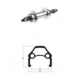 Колесо 20" заднее TRIX, профиль алюминиевый, двойной, черный, 36H, фрезерованный, индикатор износа, A/V, анодированный, под трещотку, гайки