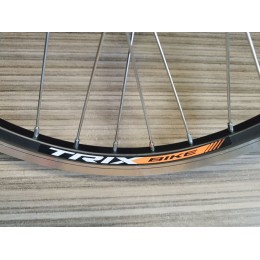 Колесо 20" заднее TRIX, профиль алюминиевый, двойной, черный, 36H, фрезерованный, индикатор износа, A/V, анодированный, под трещотку, гайки