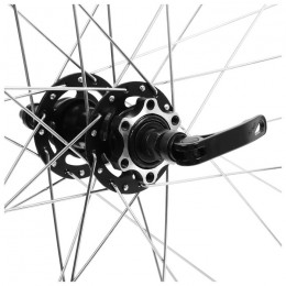 Колесо 24" заднее Dream Bike, алюминиевый двойной обод, 32 сп., под трещотку, под диск. тормоз, эскцентрик