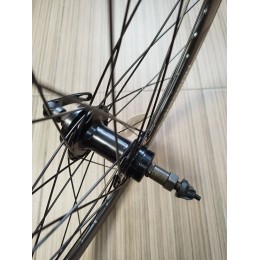 Колесо 24" заднее HOGGER профиль алюминиевый, двойной, 36H, А/V, анодированный, черный, втулка: алюминиевая, под диск, трещотка, эксцентрик