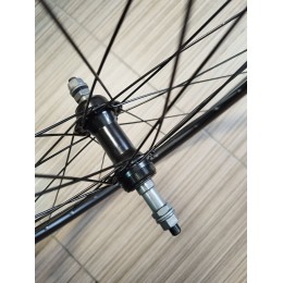 Колесо 26" заднее, двойной алю. обод, промподш., гайки, V-brake, под трещотку