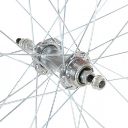 Колесо 26" заднее, двустен.обод 32 отв., втулка  сталь под V-brake, болты под трещотку 6-8 ск. пром подшип