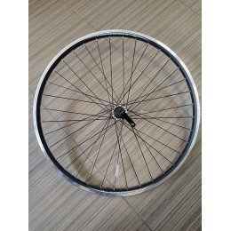 Колесо 26" заднее HOGGER  алюмин, двойной, 36H, пистонир, индикатор износа, 559х18,4/25х19мм, A/V, под КАССЕТУ, ПРОМЫ, эксцентрик, v-brake, черное