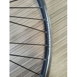 Колесо 26" заднее HOGGER  алюмин, двойной, 36H, пистонир, индикатор износа, 559х18,4/25х19мм, A/V, под КАССЕТУ, ПРОМЫ, эксцентрик, v-brake, черное