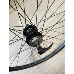 Колесо 26" заднее TRIX алюм, двойной, 36H, 559х21/27х18мм, A/V, анодированный, черный, втулка алюминиевая, под ДИСК, под трещотку, эксцентрик, черный