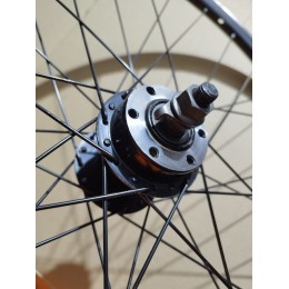 Колесо 27,5" переднее, двойной ал. обод, гайки, D-brake