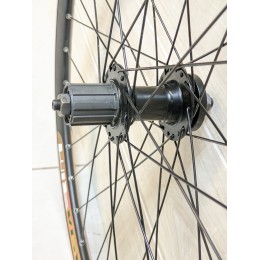 Колесо 27,5" заднее, 2-х слойный пистонированный обод, MAYA, 36H (13S) втулка SUNFENG, ПП, под диск(6 болтов) Кассета