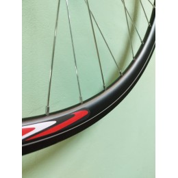 Колесо 27,5" заднее алюм. двойн. обод, спортивная втулка под кассету с пром. подшипником, под эксцентрик, диск 6 отв., цвет черный