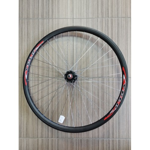 Колесо 28"-29" переднее, алюм. двойн. обод, алюм. втулка, пром. подшипник, под диск 6 отв, цвет черный