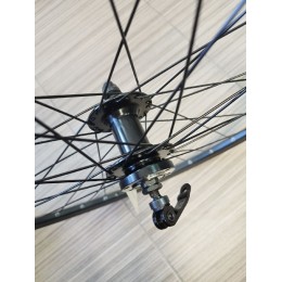 Колесо 28"-29" переднее TRIX, алюм, двойной, 36H, пистонированный, 622х19,4/25х21,4мм, A/V, анодир, черный, втулка алюминиевая, под ДИСК, эксцентрик