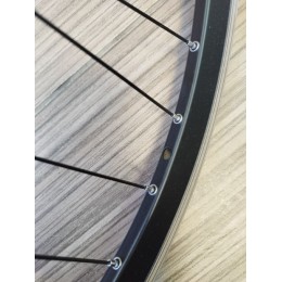 Колесо 28"-29" переднее TRIX, алюм, двойной, 36H, пистонированный, 622х19,4/25х21,4мм, A/V, анодир, черный, втулка алюминиевая, под ДИСК, эксцентрик