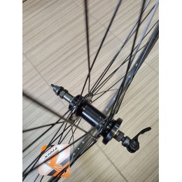 Колесо 28"-29" заднее TRIX, алюмин, двойной, 36H, пистонирован, 622х19,4/25х21,4мм, A/V, анодир. черный, втулка алюмин, подДИСК,под трещотку, эксцен