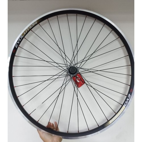 Колесо 28-29" заднее V EVOLUTION кассета 8-10 ск. пром.подш. эксцентрик / обод двойной алюм. черн. CNC SSE A/V 21х22 / втулка алюм. черн.