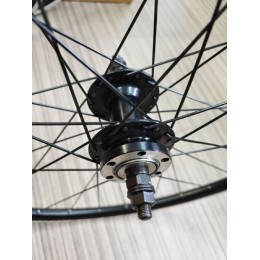 Колесо 29" заднее, двойной алю. обод, алю. втулка, гайки, D-brake, под трещотку