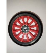 Колесо PU для трюкового самоката, обод пластиковый 100 мм с подшипниками ABEC-9 красное