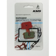 Колодки для дискового тормоза KMS, органика, вид №22 с метал. фиксатором., инд упак - блистер