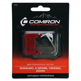 Колодки тормозные органические COMIRON RESIN P03, с пружиной, блистер 2 шт.