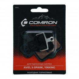 Колодки тормозные органические COMIRON RESIN P04, для: AVID, X-SPARK, YINXING, с пружиной, блистер 2 шт