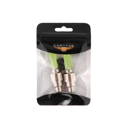 Колпачки светящиеся на ниппель Cartage, малые, набор 2 шт, желтые