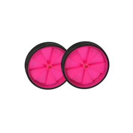 Комплект опорных колес с кронштейнами универсальный 12"-20" HF-032-PI пластиковые колеса, розовые