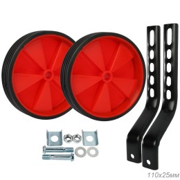 Комплект опорных колес с кронштейнами универсальный 12"-20" HF-032-RE пластиковые колеса, красные