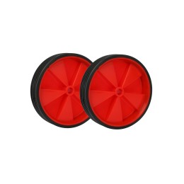 Комплект опорных колес с кронштейнами универсальный 12"-20" HF-032-RE пластиковые колеса, красные