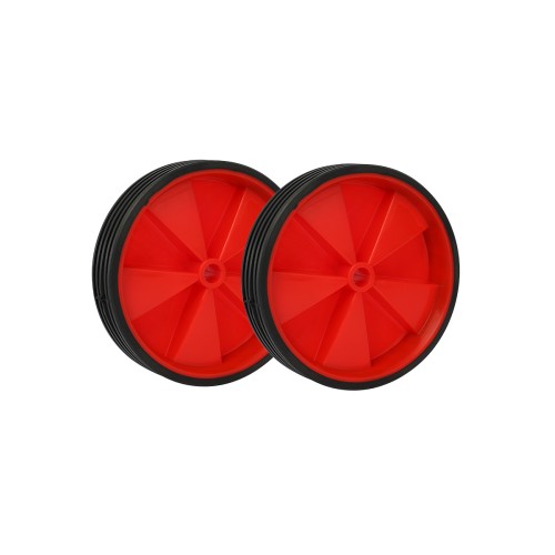 Комплект опорных колес с кронштейнами универсальный 12"-20" HF-032-RE пластиковые колеса, красные