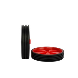 Комплект опорных колес с кронштейнами универсальный 12"-20" HF-032-RE пластиковые колеса, красные