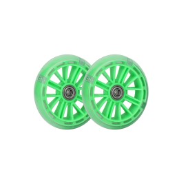 Комплект усиленных опорных колес с кронштейнами универсальный 12"-20" HF-035-GR пластиковые колеса, светящиеся, зеленые