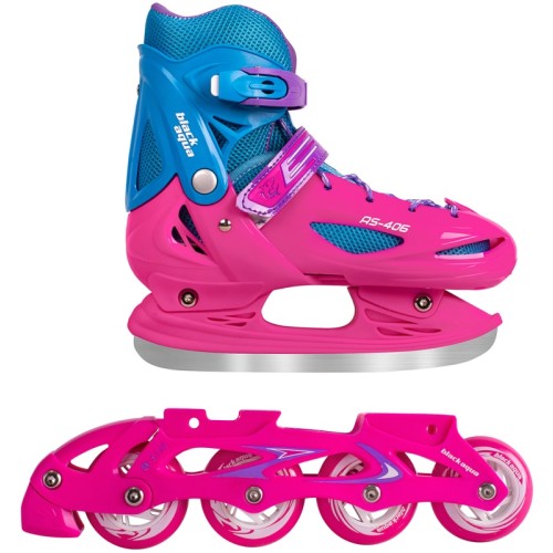 Коньки для фитнеса BlackAqua AS-406 с доп.роликовой платформой