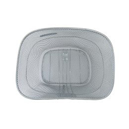 Корзина металлическая 1DVMI-3, с креплением на переднее колесо под резьбовую вилку, 2 кронштейна, серебристая