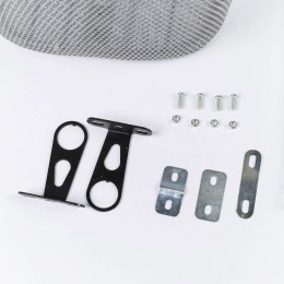 Корзина металлическая 1DVMI-3, с креплением на переднее колесо под резьбовую вилку, 2 кронштейна, серебристая