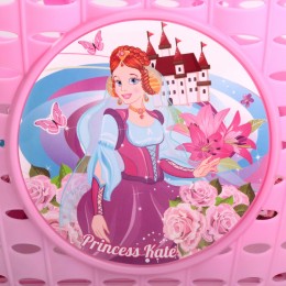 Корзинка детская на руль, розовая, 220x140x130мм, "Принцесса Катя"