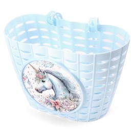 Корзинка детская на руль, голубая, 200x150x130мм, "Единорог"