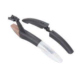 Крыльо переднее 24"-26" быстросъемные XGNB-068 пластиковые чёрное + крыло заднее В ПОДАРОК черно-коричнево-прозрачное, с подсветкой