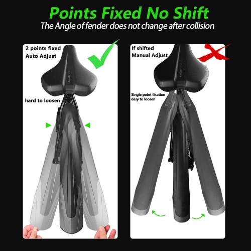 Крылья 24"-29" eTook RL1000F/R универсальные пластиковые, крепления на перья и штаны вилки, черные