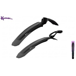 Крылья 26"-29" KLONK, MTB, переднее - в шток вилки, заднее быстросъемное- на подседельный штырь, Black/Grey, LK-14001