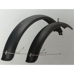 Крылья комплектом 26" Fat bike (переднее+заднее), пластик, с "усами", черные